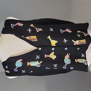 Paradiso Black Button Down Rayon Vacation Cocktails Party Cruise Tank Top Size L